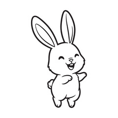 Obraz premium Adorable Kawaii Bunny Rabbit Standing Happily