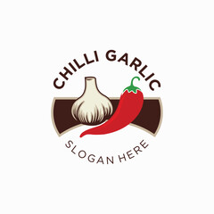 Chilli Garlic Logo - Spicy and Flavorful Badge