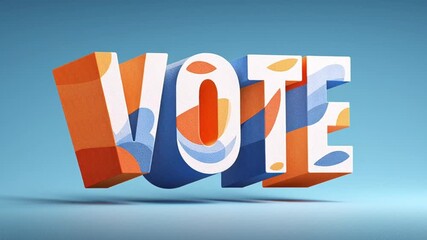 Vote in bold letters with colors. - Powered by Adobe