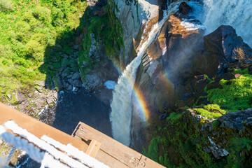 ARCO IRIS Cascada de agua Pozo de los Humos en la naturaleza, Waterfall Pozo de los Humos in nature 2025