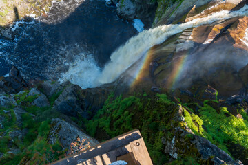 Cascada de agua Pozo de los Humos en la naturaleza, Waterfall Pozo de los Humos in nature 2025