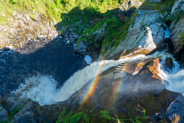 ARCO IRIS Cascada de agua Pozo de los Humos en la naturaleza, Waterfall Pozo de los Humos in nature 2025