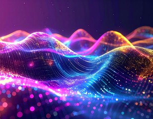 Abstract vibrant digital wave