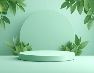 Muted green product display