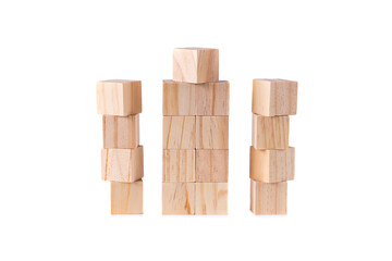 Wooden cubes towers