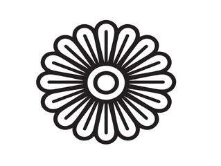  Flower Border Icon in Elegant Clean Minimal Vector Illustration Design
