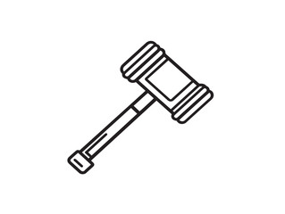  Hammer Icon in Clean Elegant Minimal Vector Illustration Artwork