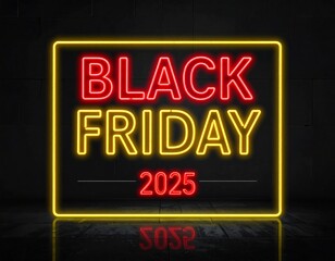 Neon Black Friday 2025 sale sign