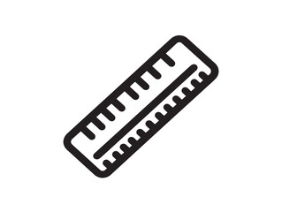 Minimal Ruler Icon in Clean Stylish Elegant Vector Line Illustration Artwork