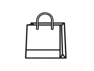 Stylish Shopping Bag Icon in Clean Elegant Minimal Vector Line Illustration Artwork