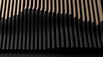 The image is a close up of a black and brown striped surface. The stripes are black and the background is brown. The image has a moody and mysterious feel to it