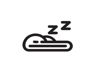 Clean Sleep Icon in Stylish Minimal Elegant Vector Line Illustration Artwork
