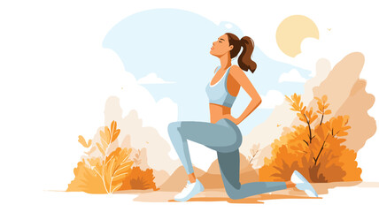 Confident Woman Exercising Outdoors on Sunny Day - Fitness and Active Lifestyle Concept