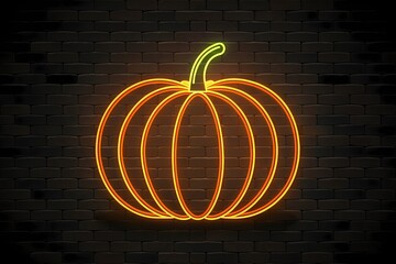 Neon style pumpkin for Halloween