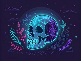 Skull with glowing effect for Halloween
