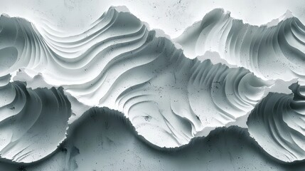 White and grey wave with a rocky shoreline. The waves are crashing against the rocks, creating a sense of power and movement. The image evokes a feeling of awe and wonder at the beauty of nature