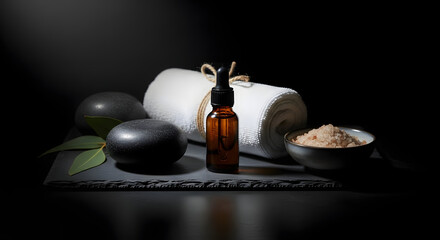 Luxury spa kit: essential oils, stones, ultimate relaxation

