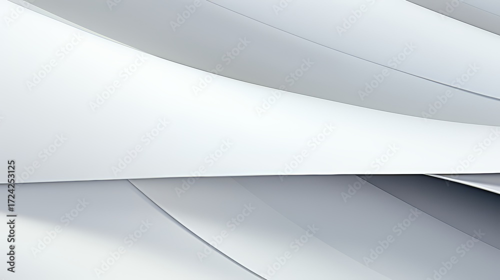 Wall mural white background with a curved white line in the middle. the line is the main focus of the image, an