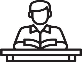 Stylish Study Icon in Modern Minimal Vector Line Illustration Artwork Design
