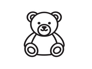 Elegant Teddy Bear Icon in Stylish Minimal Vector Line Illustration Artwork
