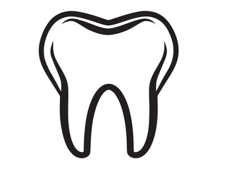 Modern Teeth Vector Icon with Professional Minimal Line Illustration Artwork