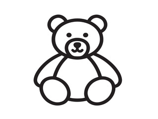 Obraz premium Modern Teddy Bear Icon in Professional Minimal Vector Line Illustration Design