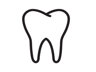 Stylish Tooth Vector Icon in Clean Minimal Line Illustration Artwork Design