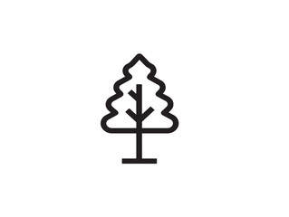 Professional Tree Logo Icon in Stylish Minimal Vector Line Illustration Artwork