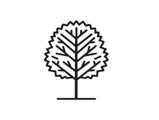 Elegant Tree Logo Icon in Modern Minimal Vector Line Illustration Artwork Design