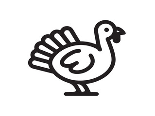 Elegant Turkey Icon in Modern Minimal Vector Line Illustration Artwork Design