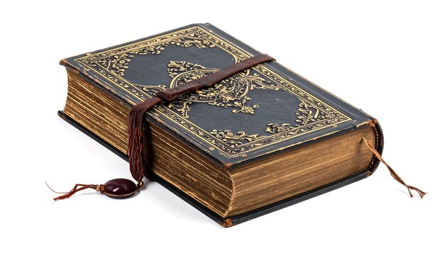 Aged book with ornate cover - Powered by Adobe