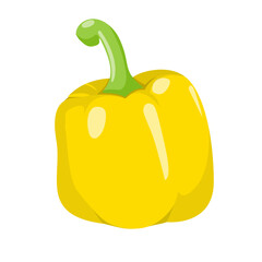 A yellow bell pepper illustration ideal for food, cooking and healthy living visuals. Perfect for recipes, grocery campaigns, restaurant menus, nutrition articles seeking bright, fresh produce imagery