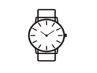 Elegant Watch Icon in Modern Minimal Vector Line Illustration Artwork Design