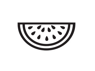 Modern Watermelon Icon with Professional Minimal Vector Line Illustration Artwork
