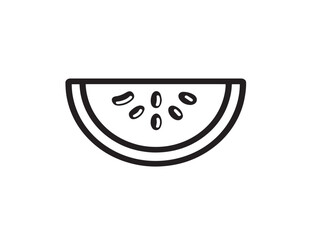 Professional Watermelon Icon in Clean Modern Minimal Vector Line Illustration Artwork