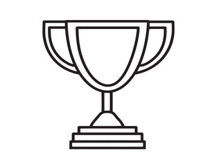 Professional Winner Award Icon in Elegant Minimal Thin Line Vector Illustration