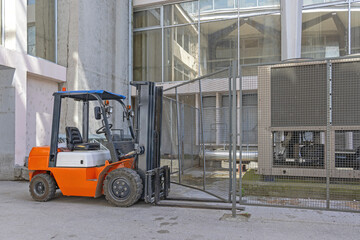 Three Ton Heavy Lifting Diesel Powered Forklift Truck Outside