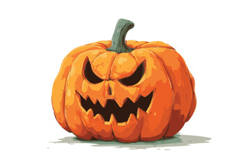 halloween orange pumpkin on white background