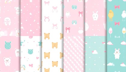 Cute pastel patterns for children