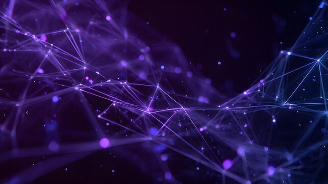 Abstract purple digital network connections.