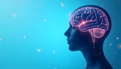 Obraz premium side, view, of, a, head, face, brain, anatomy, concept, black, health, design, profile, silhouette, woman, people, illustration, vector, mind, human, person, art, 3d, beauty, hair, outline, new, think