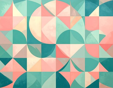 Abstract geometric pattern with pastel colors