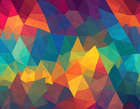Abstract geometric pattern of vibrant triangles