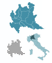 Set maps of Lombardy province