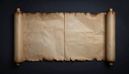Aged parchment scroll on dark background