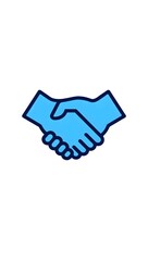 Fototapeta premium Transparent 3D handshake icon in glassmorphism style, symbolizing partnership, agreement, collaboration, deal, and trust between parties.