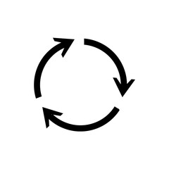 Black recycling symbol icon