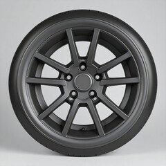 Dark gray alloy wheel and tire, front view