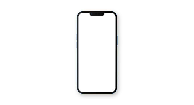 Blue iPhone mockup &ndash; realistic smartphone template for mobile app design, UI/UX showcase, responsive website presentation, branding and digital product display