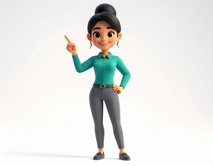 Isolated 3D person indicating a direction
